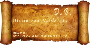 Diminescur Valéria névjegykártya